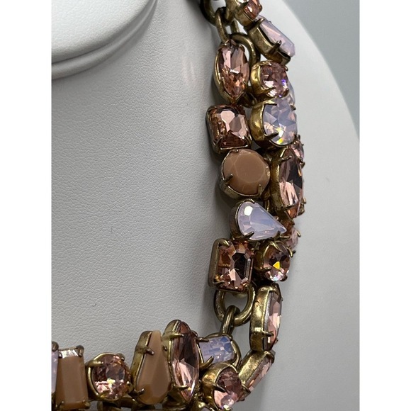 J. Crew Glacier Faceted Pink AB Opalescent Rhinestone Floral‎ Statement Necklace - Picture 16 of 16